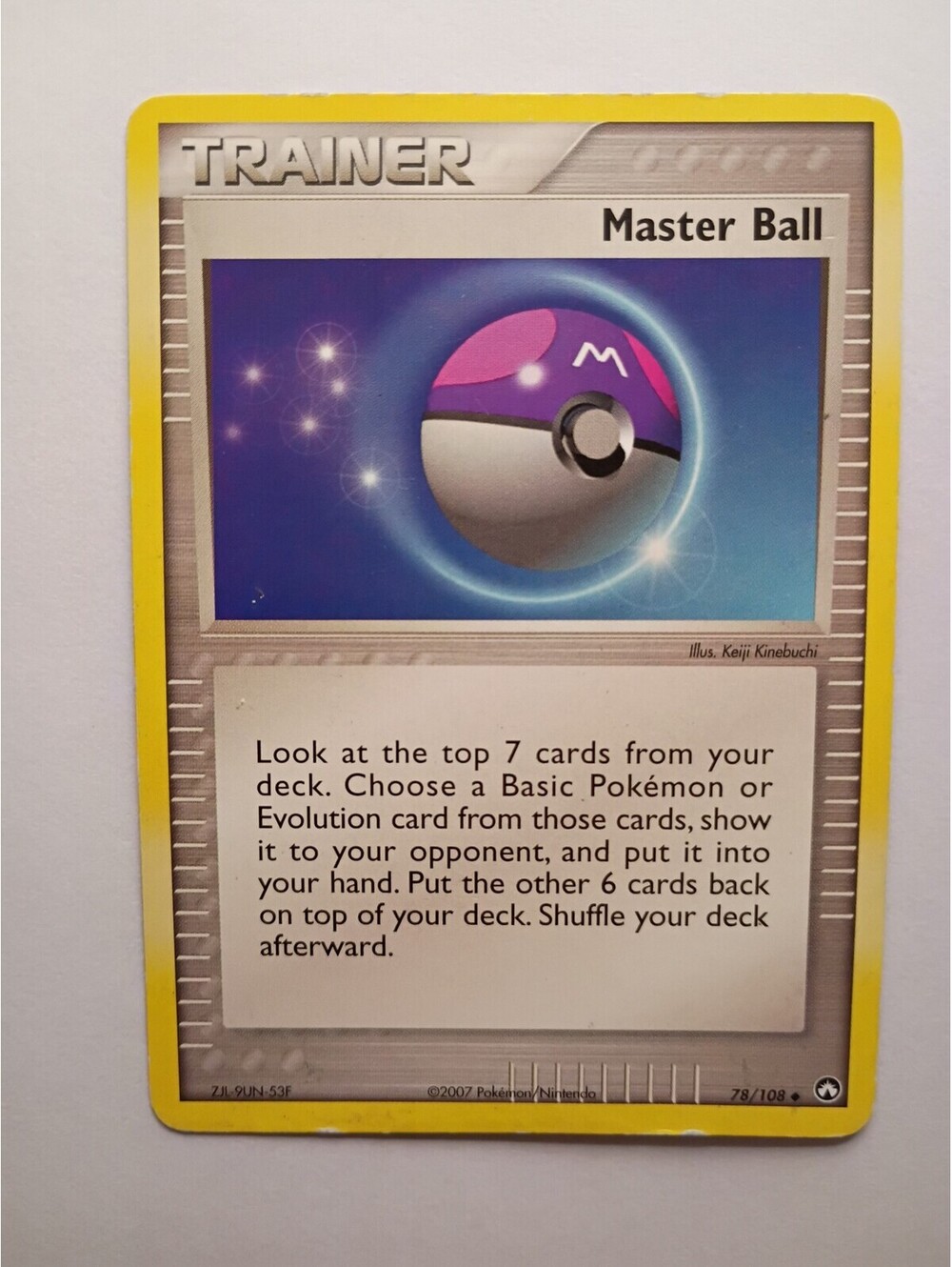 Pokemon TCG Master Ball non Holo trainer 78/108 2007